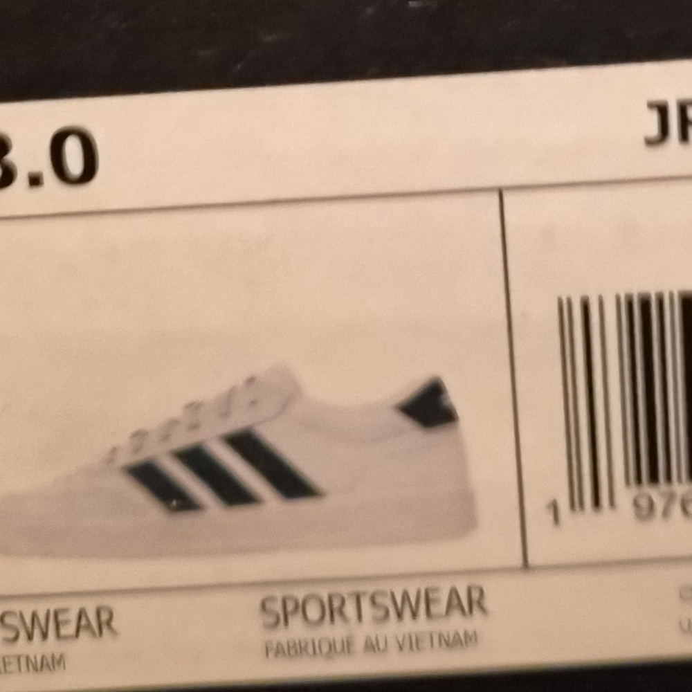 Adidas White Sneakers with Green Stripes